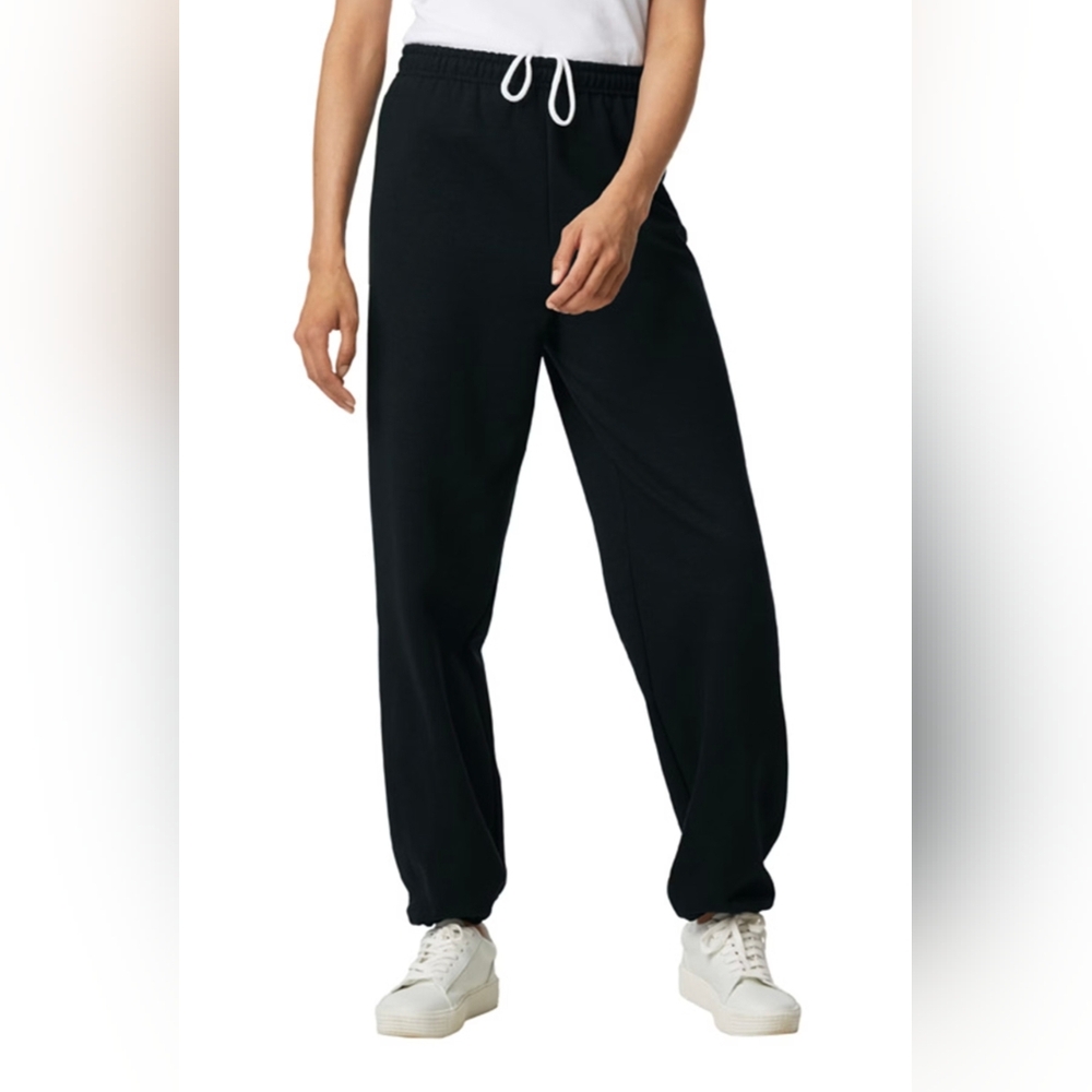 Men's Alpha Sig Black Gildan Sweatpants / Drawstring Joggers Size Small